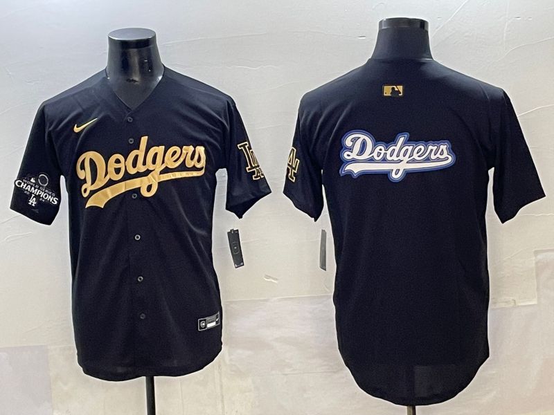 Men Los Angeles Dodgers Blank Black Gold Nike MLB Jersey style 0019->los angeles dodgers->MLB Jersey
